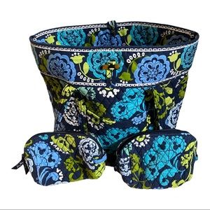 Vera Bradley Disney Where's Mickey? Tote Bag EUC & 2 Make-up Bags